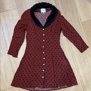 Reformation Red and Black Polka Dot Dress